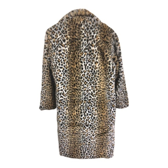 Stoosh glamorous diva cheetah spotted leopard print luxe faux fur coat size L - Picture 12 of 12